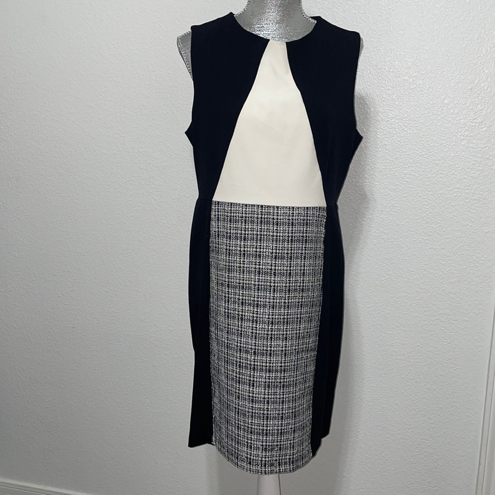 AA Studio Dress 12 Black Cream Tweed‎ Business Evening